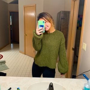 Knit Sweater with Puffy Sleeves